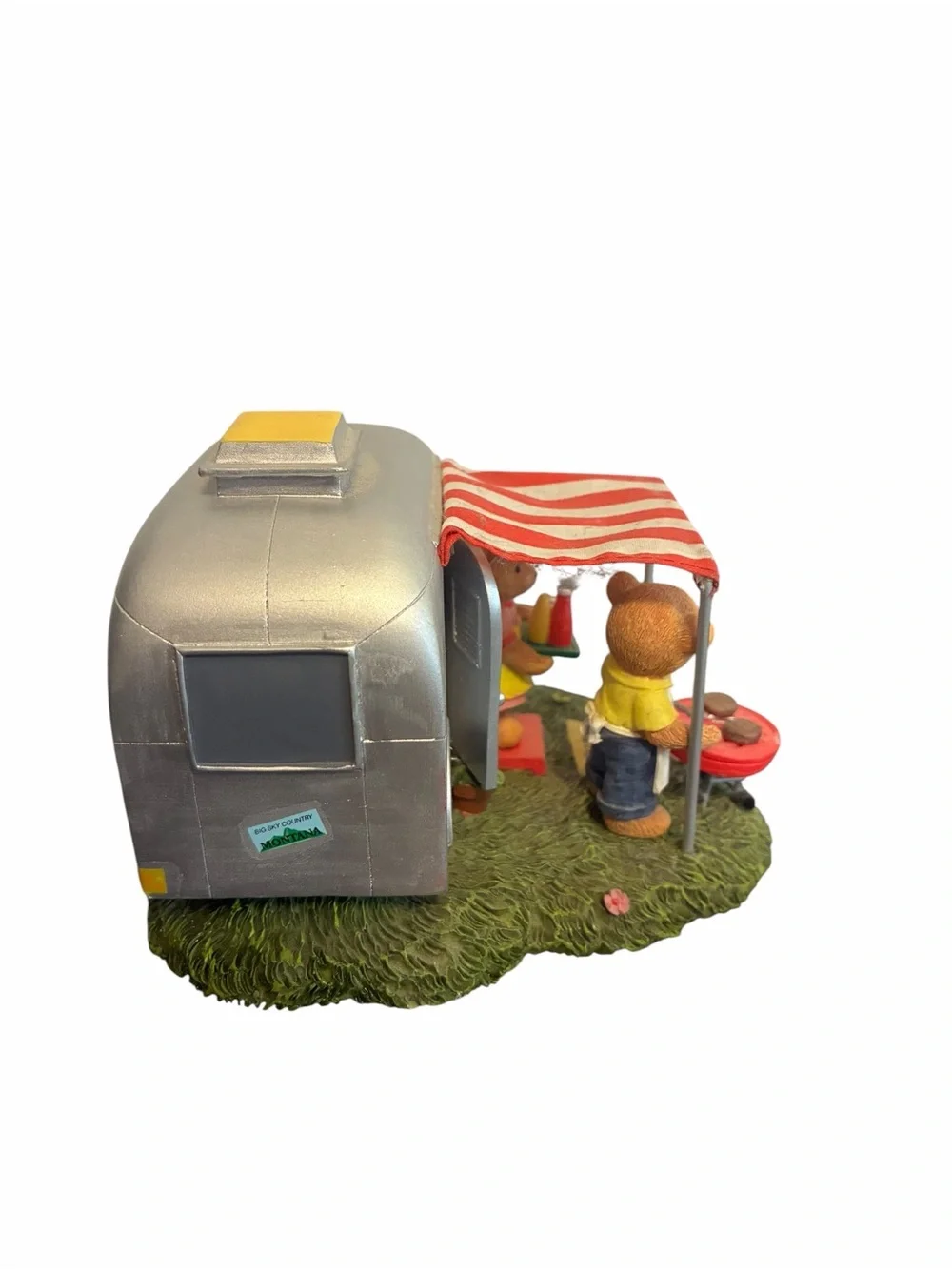 Faithful Fuzzies Two For The Road Bear Camping Figurine 1650A Airstream BBQ